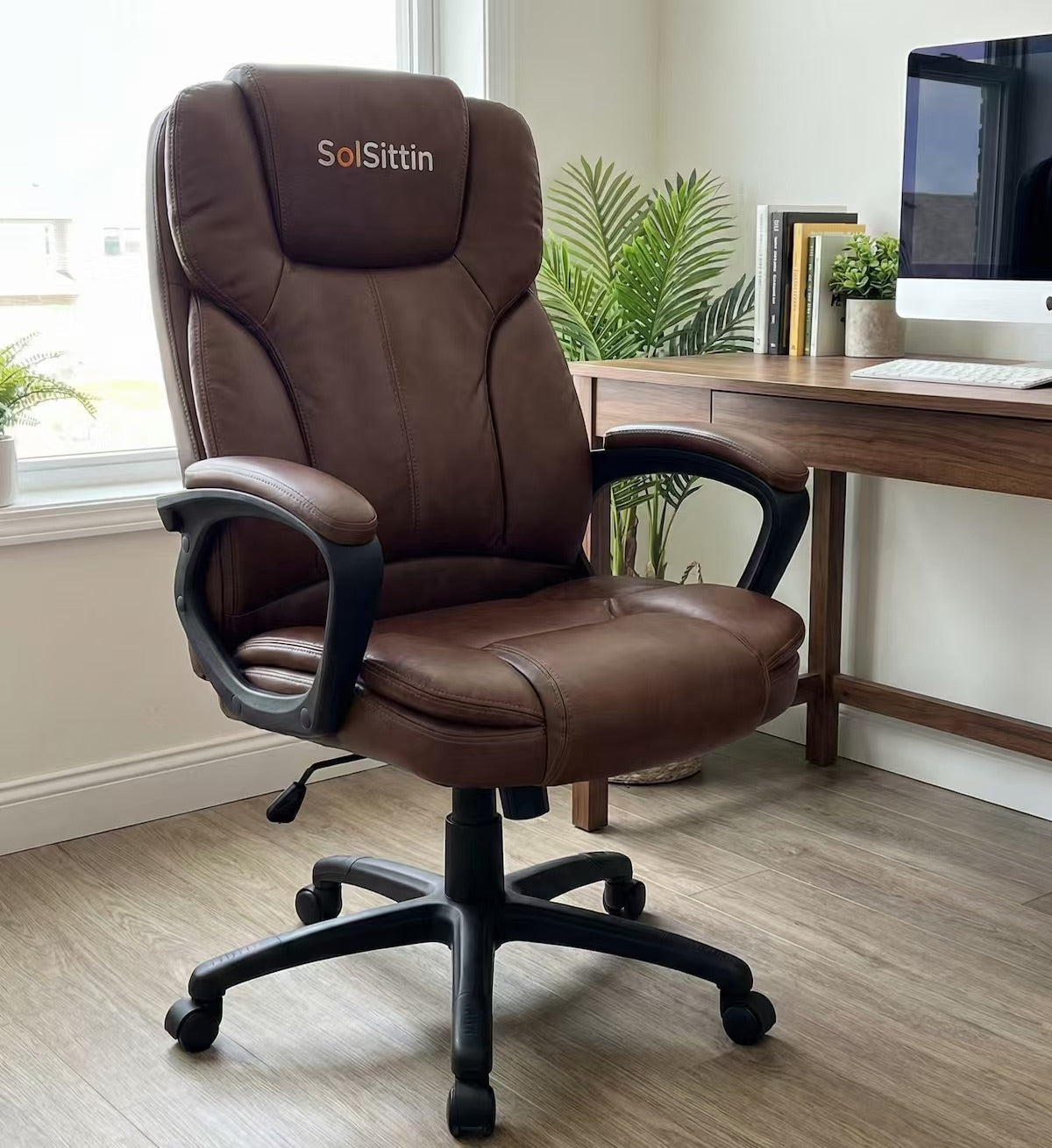 SolSittin Big and Tall Office Chair-Brown